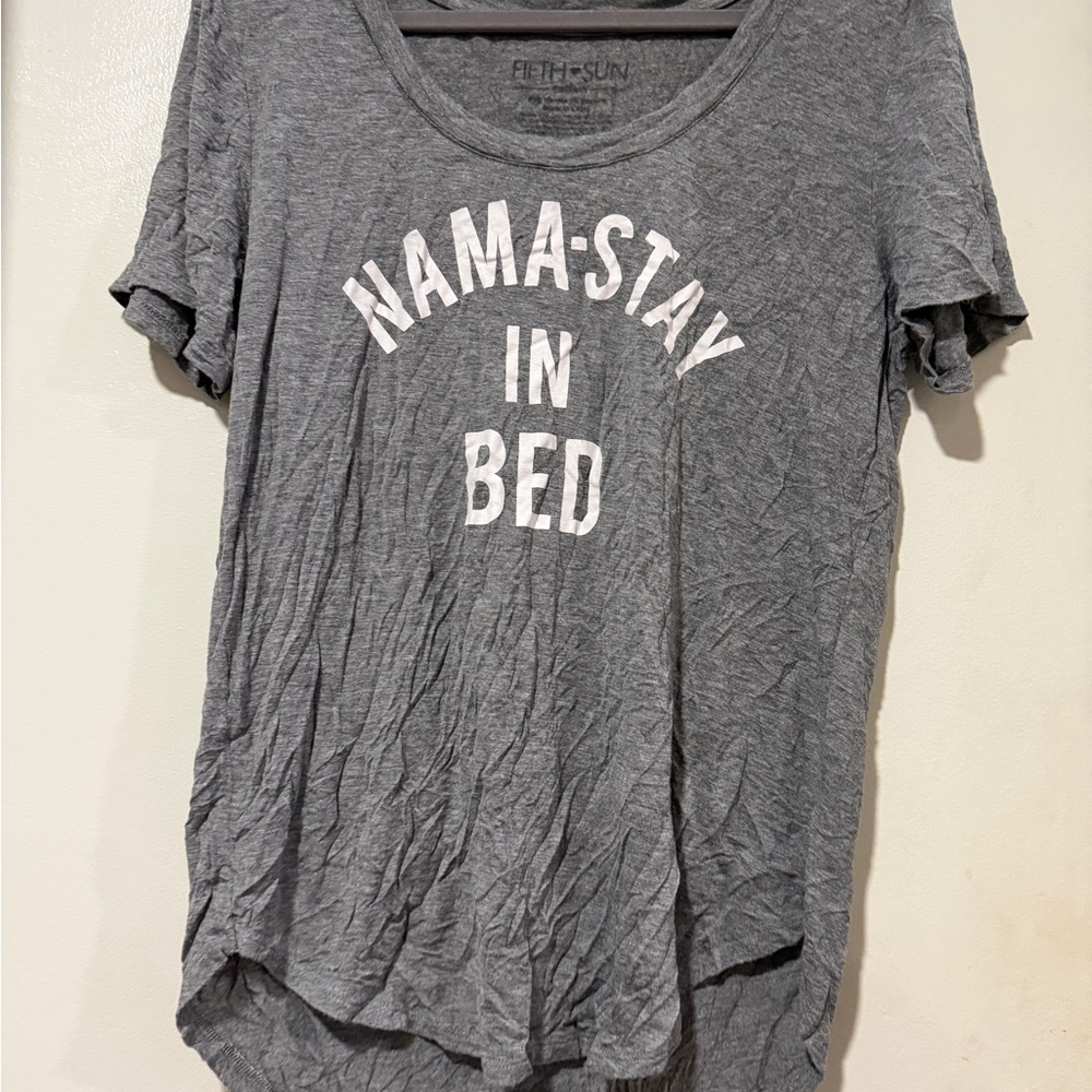 Fifth Sun Gray 'NAMA-STAY IN BED' Women's Sleep Tee
